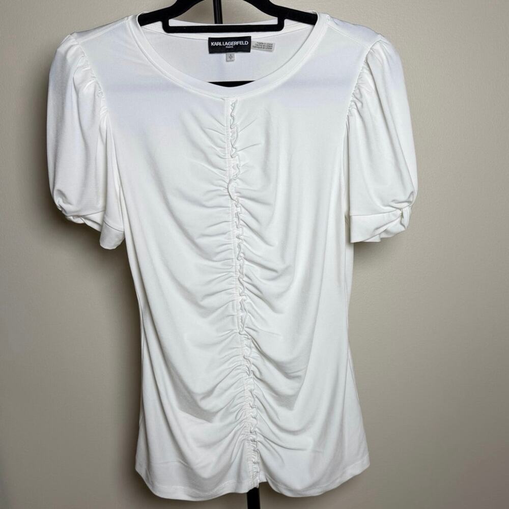karl lagerfeld white blouse size small